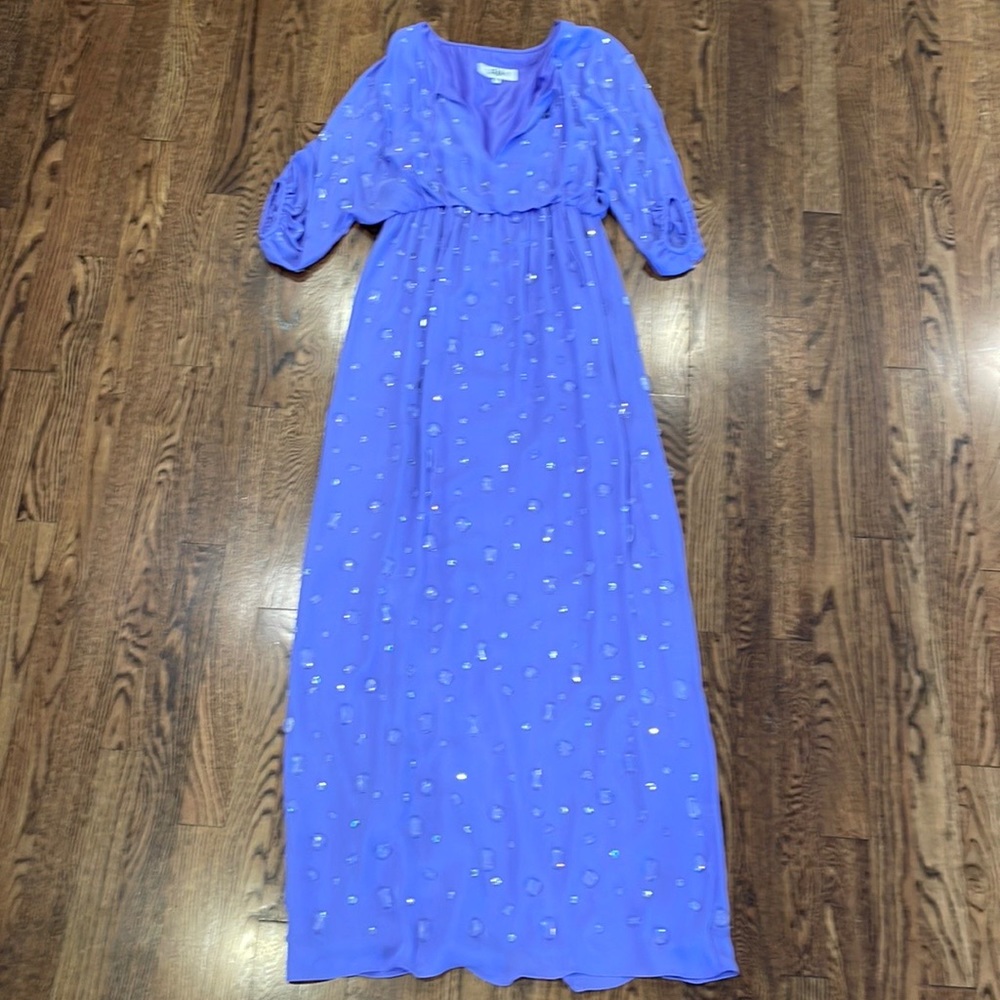 NEW Tibi Crystal long Purple dress small